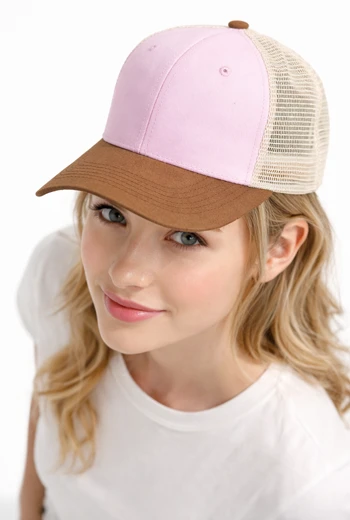 GORRA CASUAL ROSA CON MALLA TRASERA